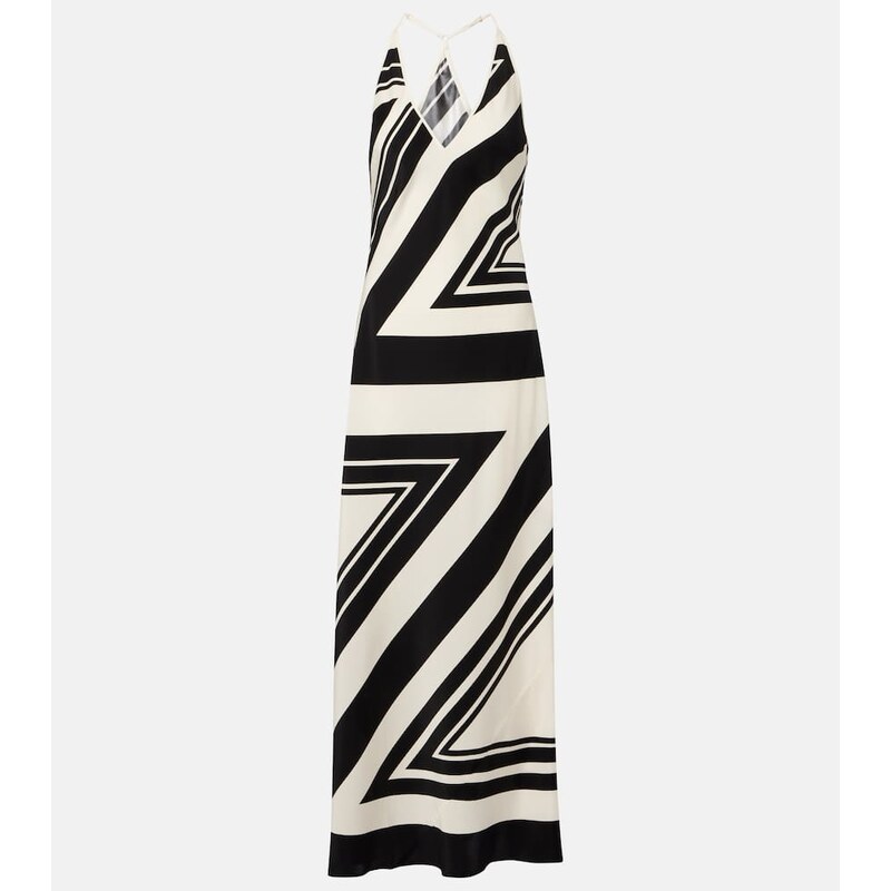 SIR Pietra printed silk crÃªpe maxi dress