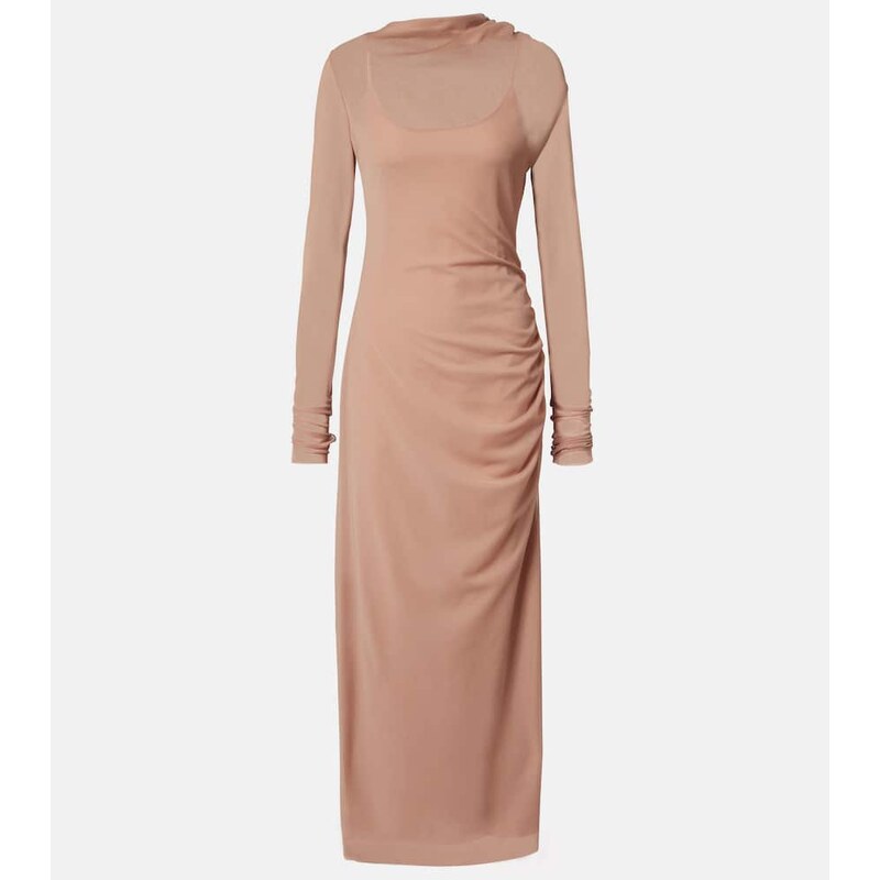 SIR Ruby draped sheer maxi dress