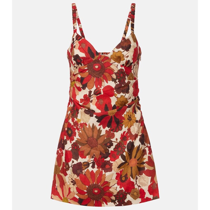 SIR Primrose floral linen minidress