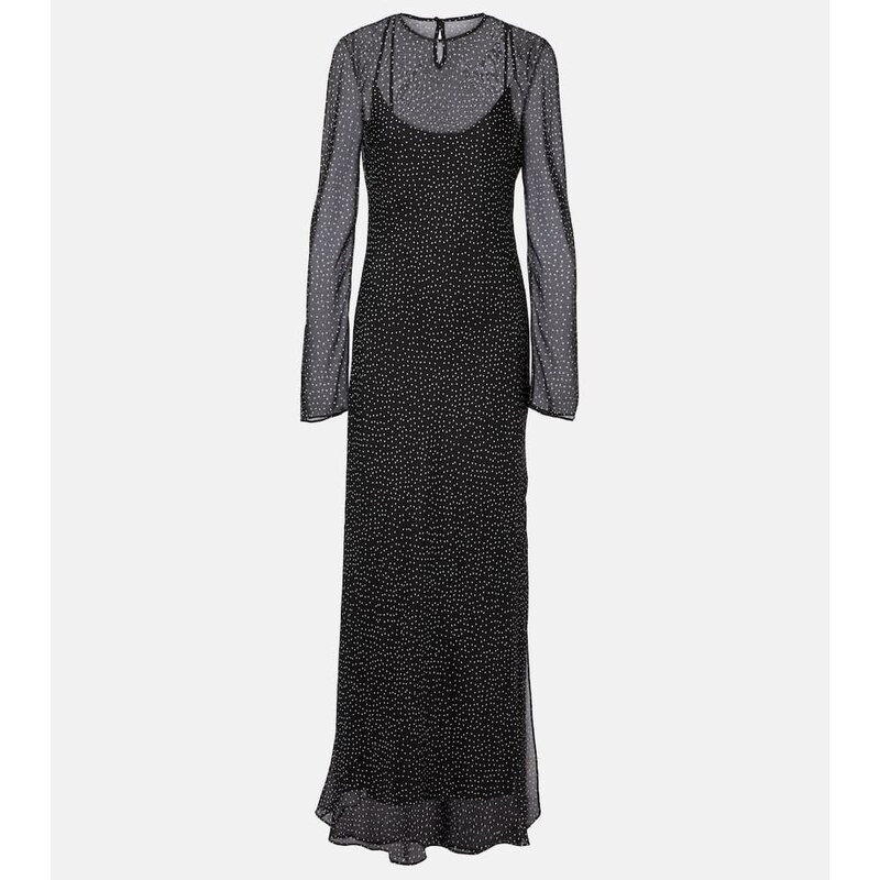 SIR Polka-dot silk maxi dress