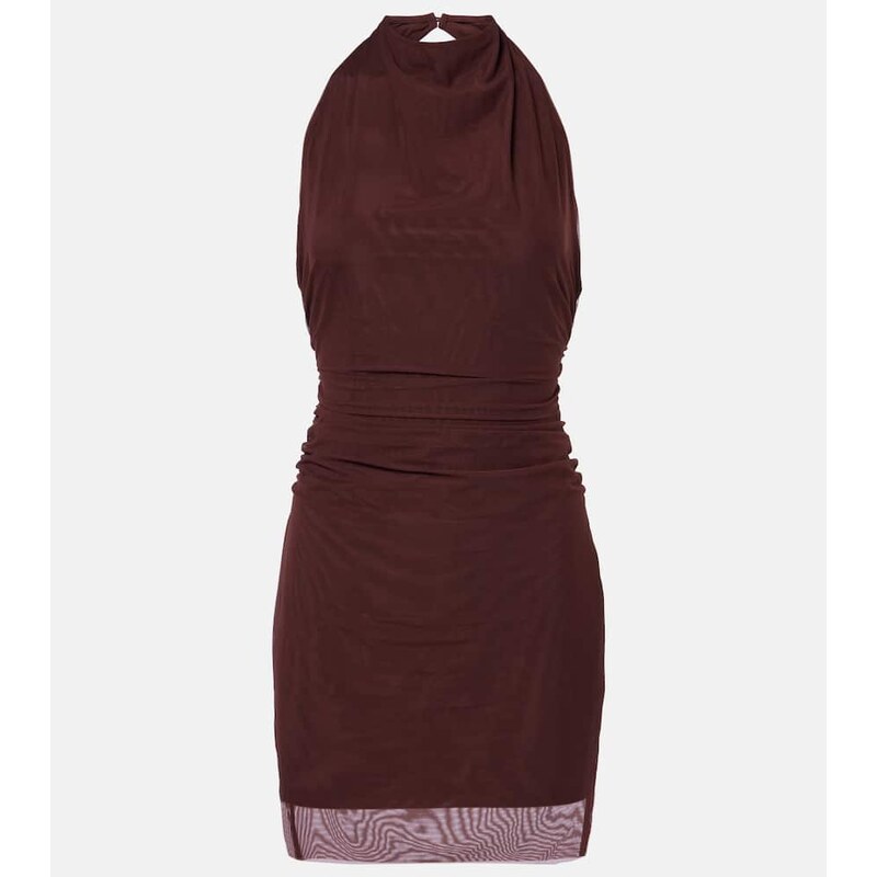SIR Draped gathered jersey minidress