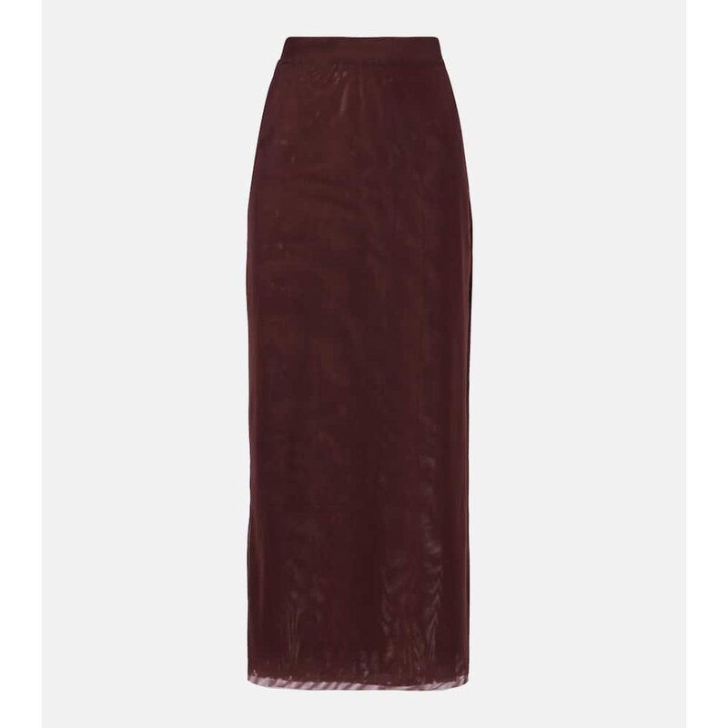 SIR High-rise jersey midi skirt