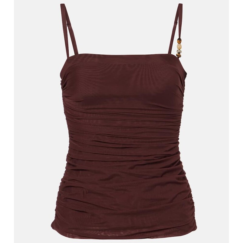 SIR Gathered jersey tank top