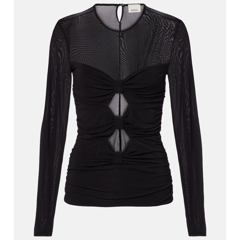 Isabel Marant Gladice cutout gathered jersey top