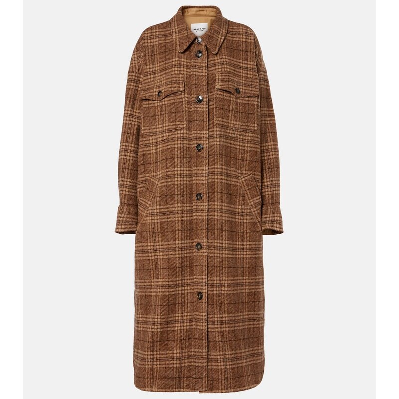 Marant Etoile Gislene checked virgin wool coat
