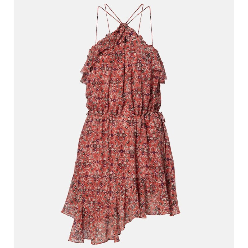 Marant Etoile Betty gathered semi-sheer minidress