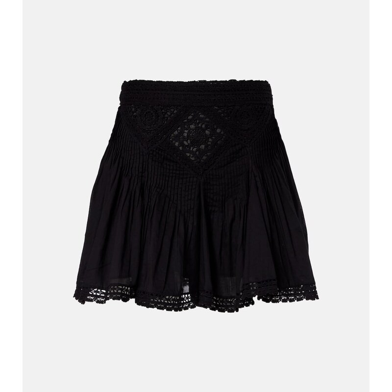 Marant Etoile Goldie lace-trimmed cotton miniskirt