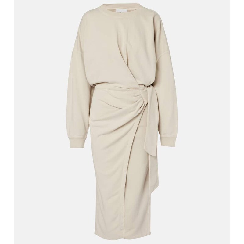 Marant Etoile Draped cotton jersey sweatshirt dress