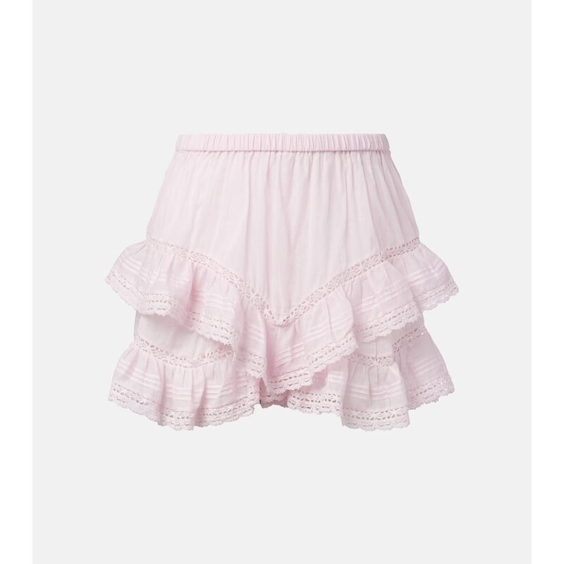 Marant Etoile Geana lace-trimmed cotton shorts