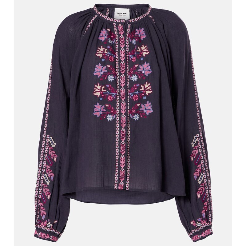 Marant Etoile Lynne embroidered cotton blouse
