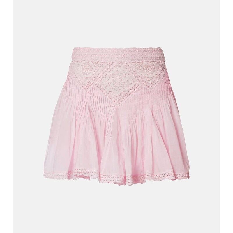Marant Etoile Lace-trimmed cotton miniskirt