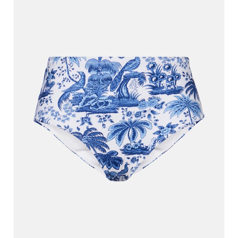 Staud Devon printed high-rise bikini bottoms