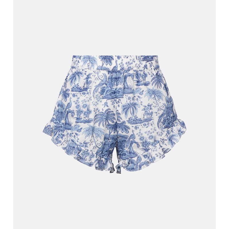 Staud Boyana printed cotton toile shorts
