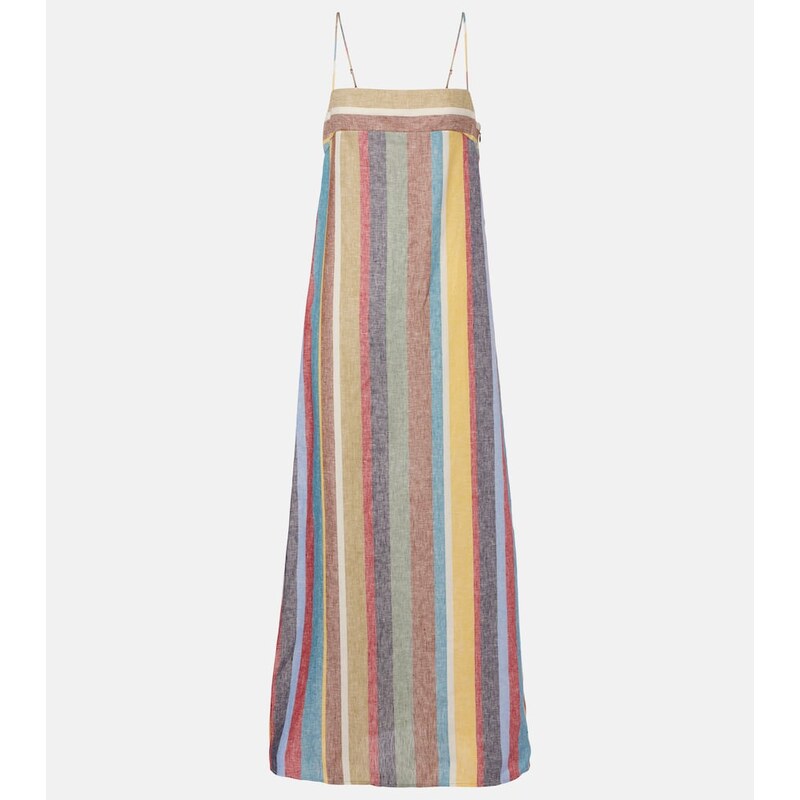 Staud Laura striped linen maxi dress