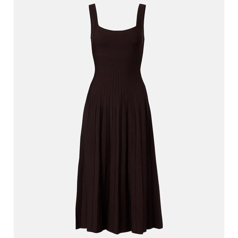 Staud Ellison pleated knitted midi dress