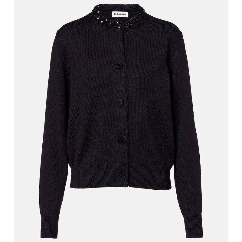 Jil Sander Sequined virgin wool cardigan