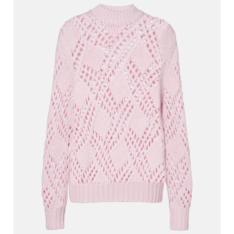 Jil Sander Lace-trimmed virgin wool sweater