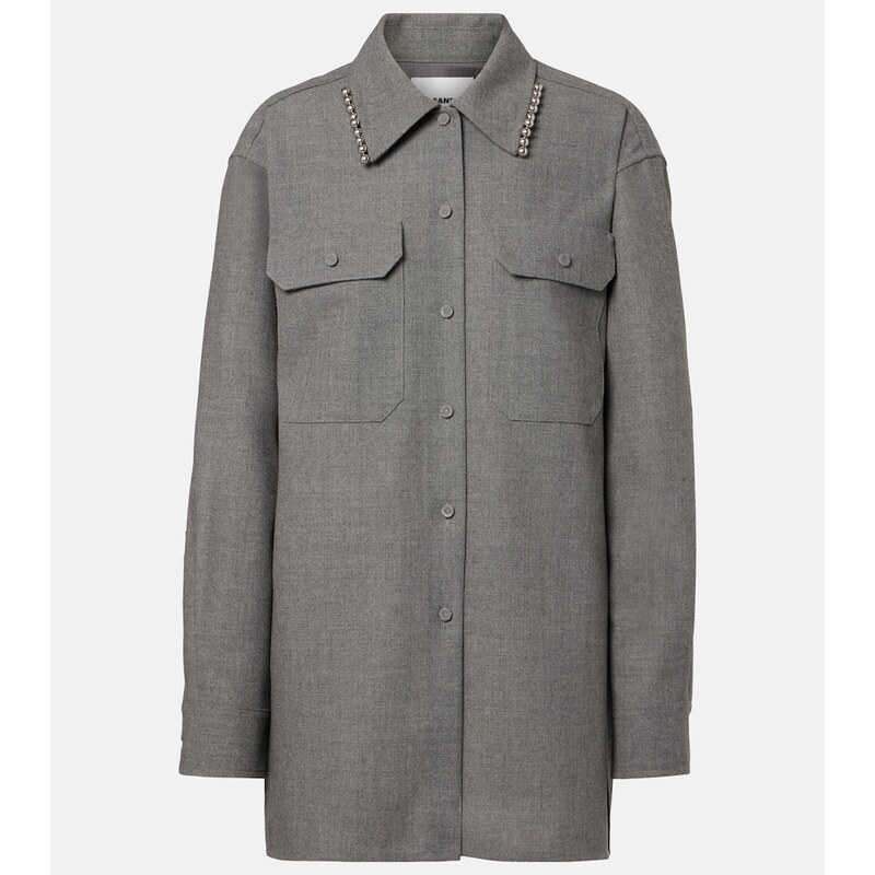 Jil Sander Beaded wool canvas shirt