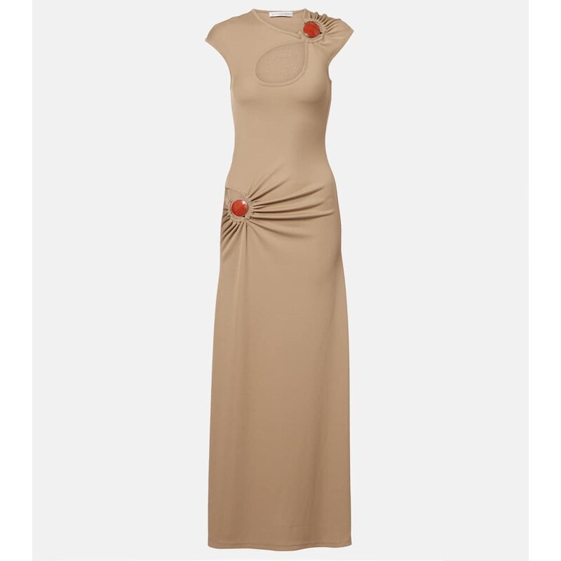 Christopher Esber Mineral Stone embellished jersey maxi dress