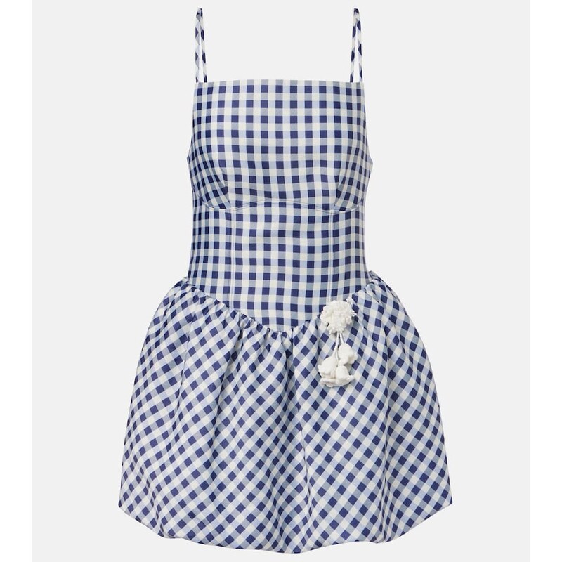 Self-Portrait Gingham taffeta minidress