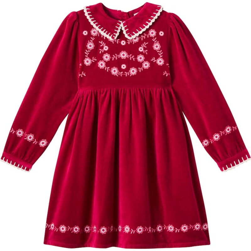 Bebe Organic Millie embroidered cotton and linen dress