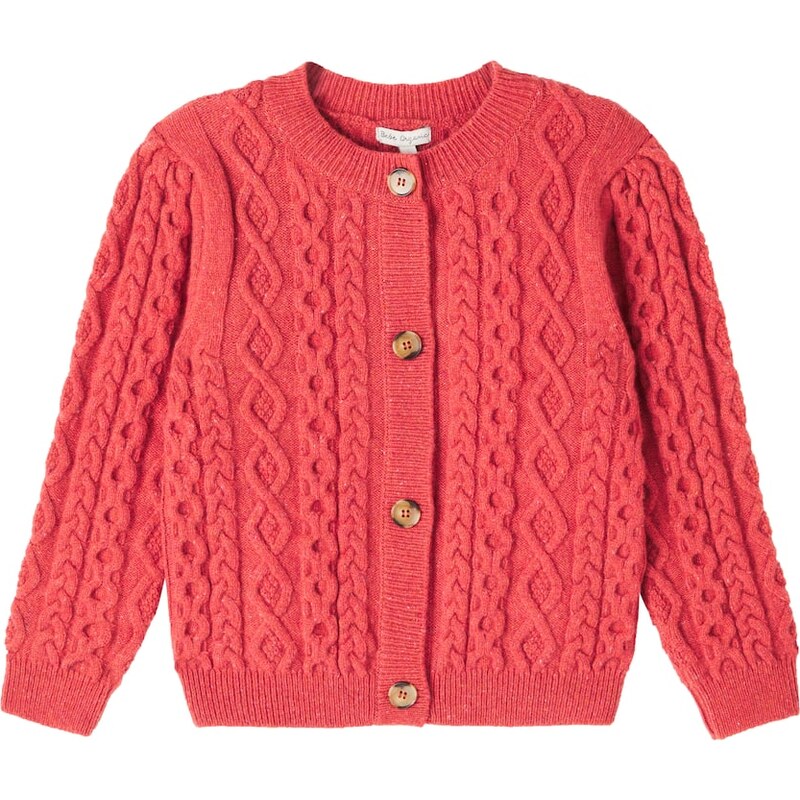 Bebe Organic Lalisa cable-knit wool-blend cardigan