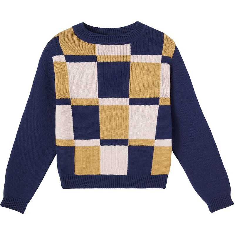 Bebe Organic Silas patchwork cotton and wool sweater