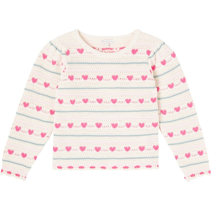 Bebe Organic Josie crochet cotton and wool sweater