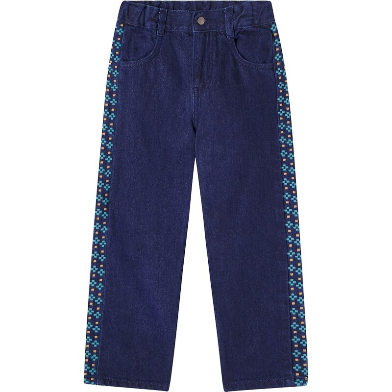 Bebe Organic Tate embroidered wide-leg jeans