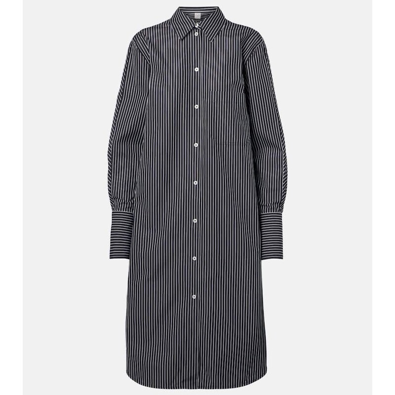 Toteme Striped cotton poplin shirt dress