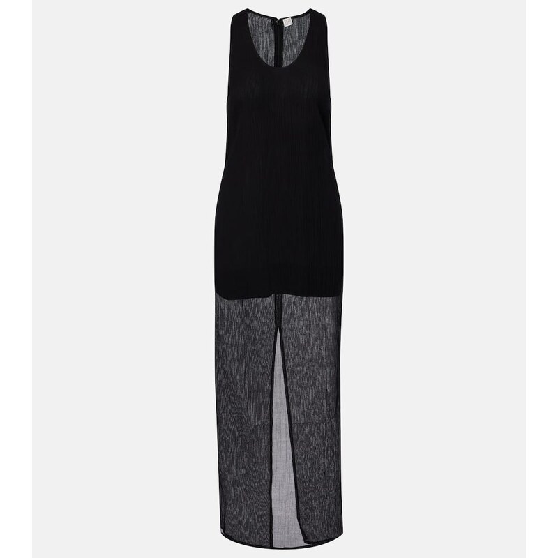 Toteme Semi-sheer cotton and silk maxi dress