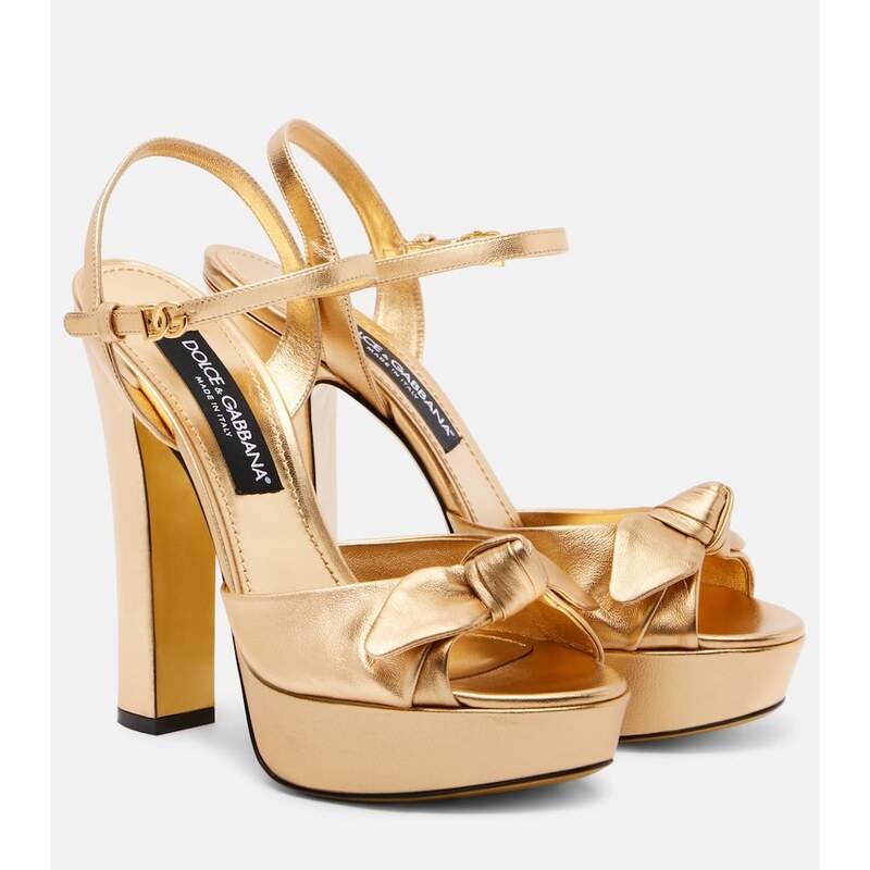 Dolce&Gabbana Metallic leather platform sandal