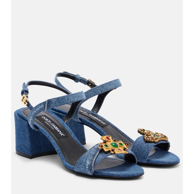 Dolce&Gabbana Embellished 60 denim sandals