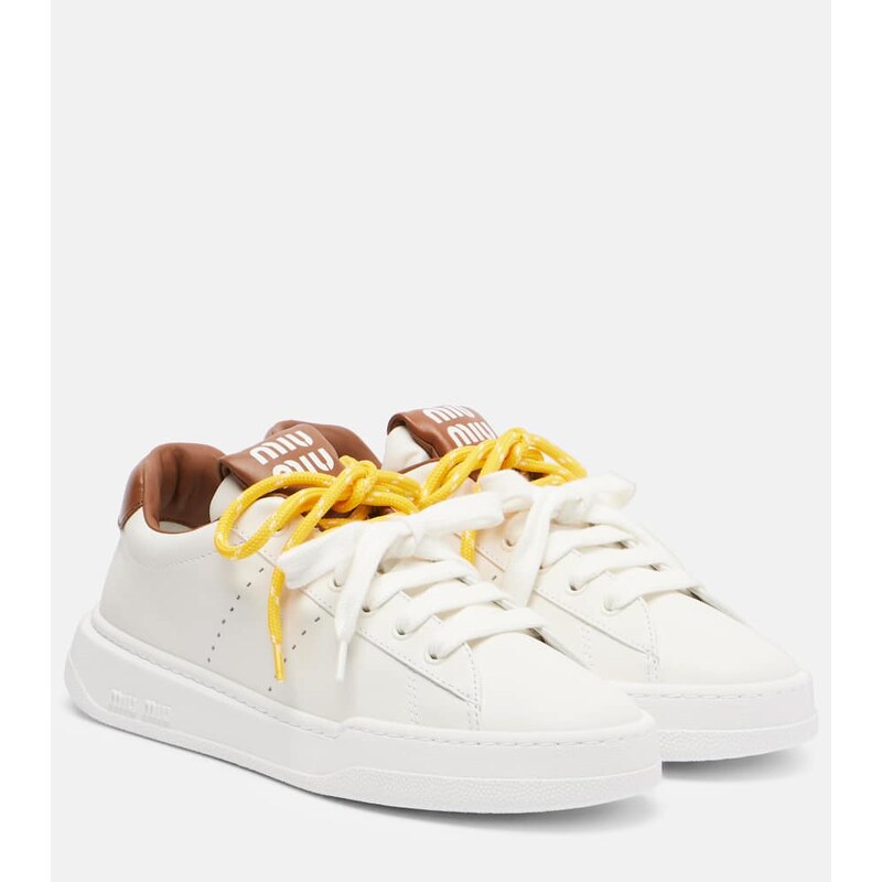 Miu Miu Logo leather sneakers