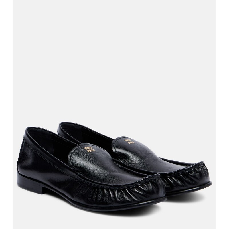 Miu Miu Logo leather loafers