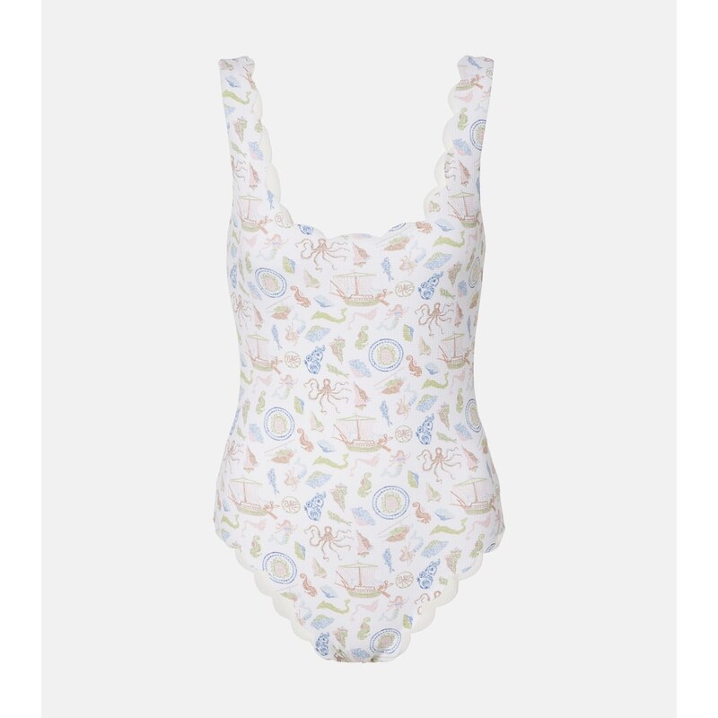 Marysia Palm Springs printed scalloped swimsuit