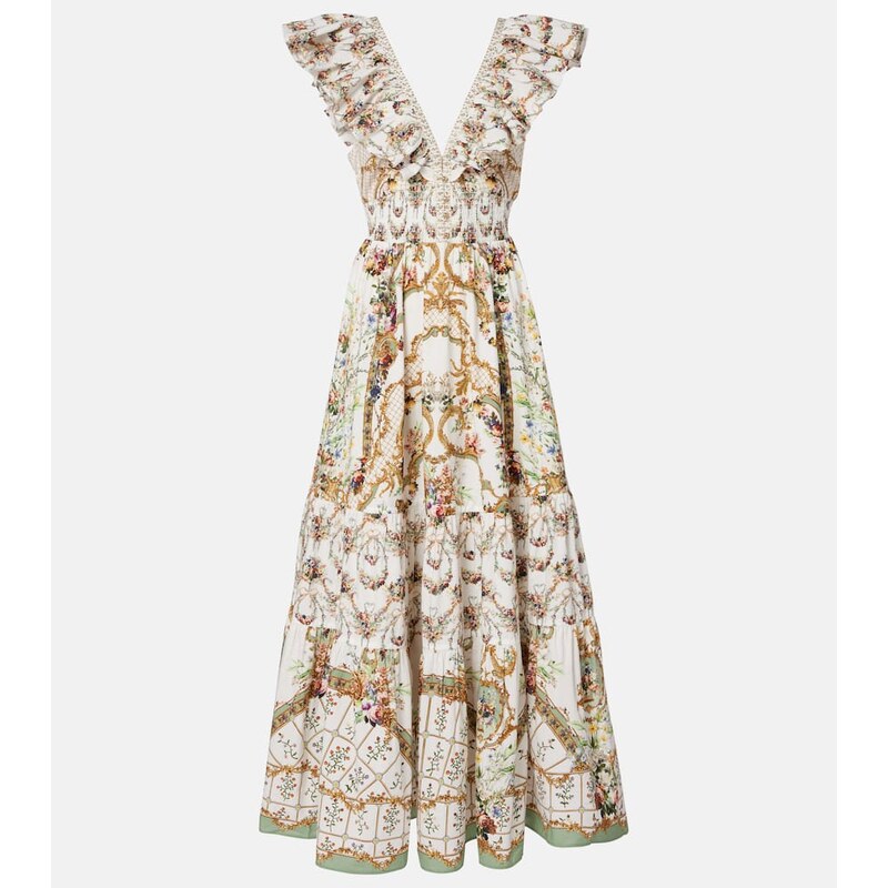 Camilla Floral ruffled cotton maxi dress
