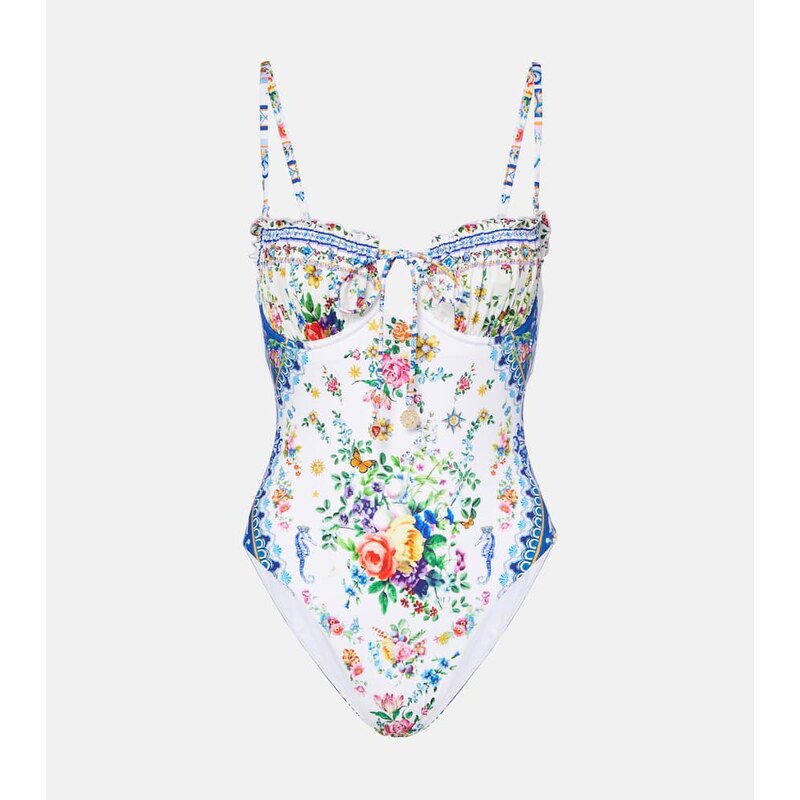 Camilla Embellished printed swimsuit