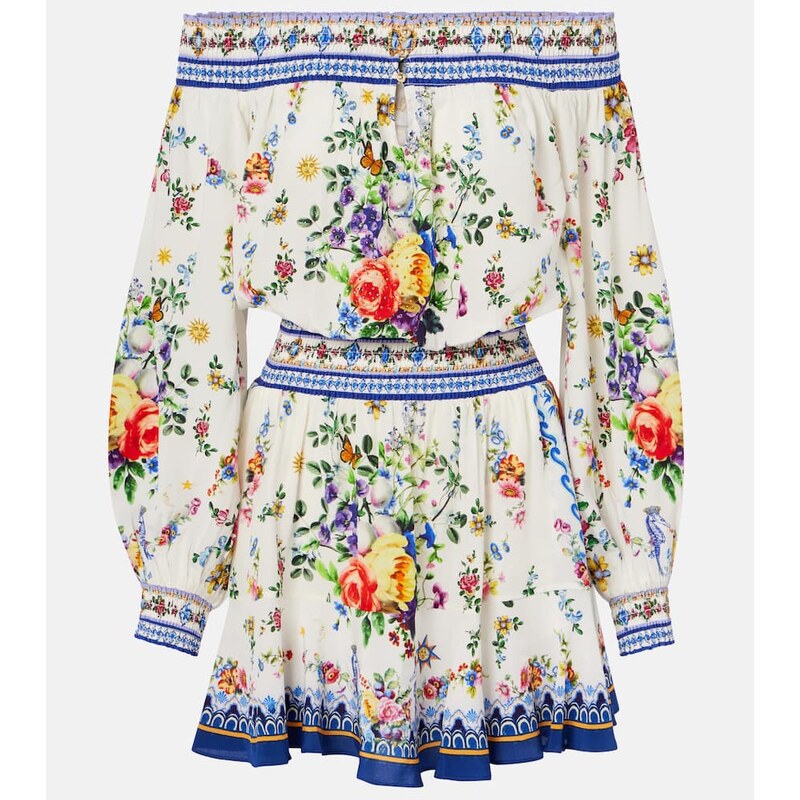 Camilla Printed silk crÃªpe minidress
