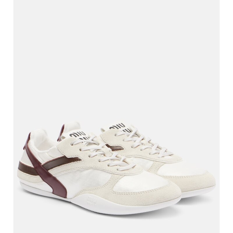 Miu Miu Gymnasium suede-trimmed sneakers