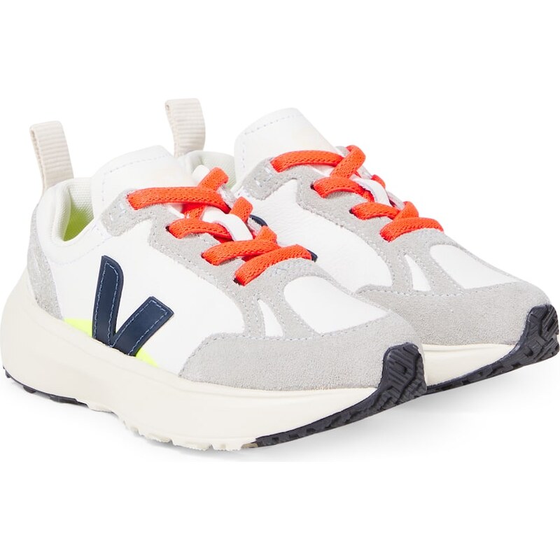 Veja Kids Canary suede-trimmed leather sneakers
