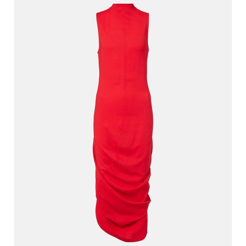 Jacquemus J draped crÃªpe midi dress