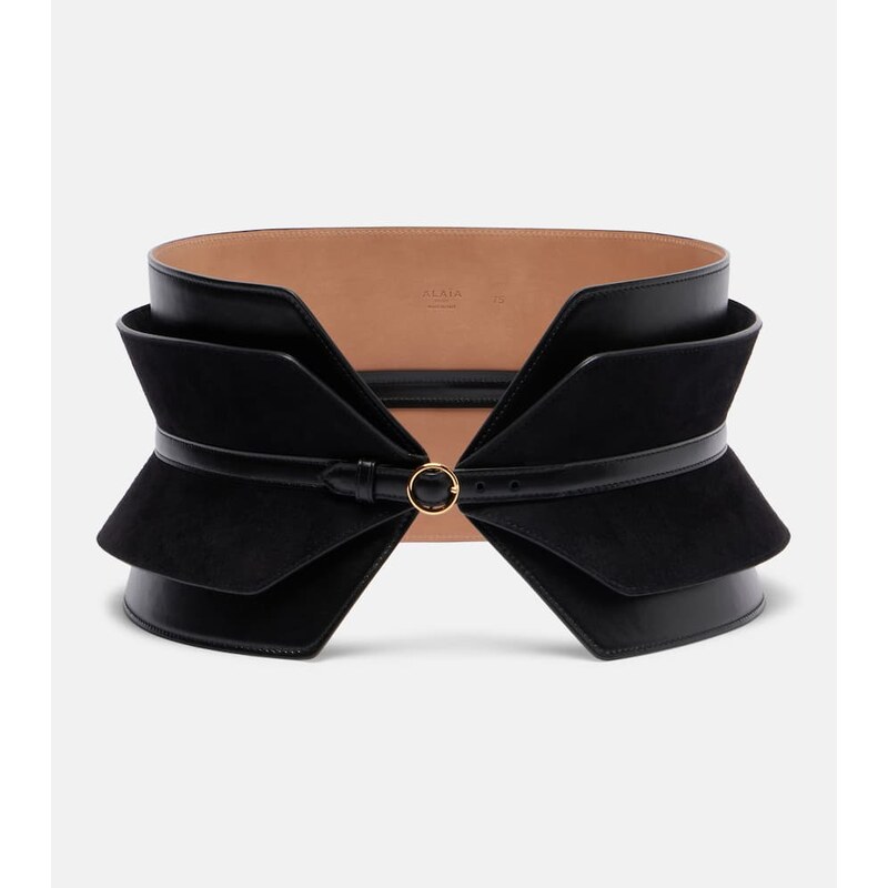 Alaïa Bustier leather and suede belt