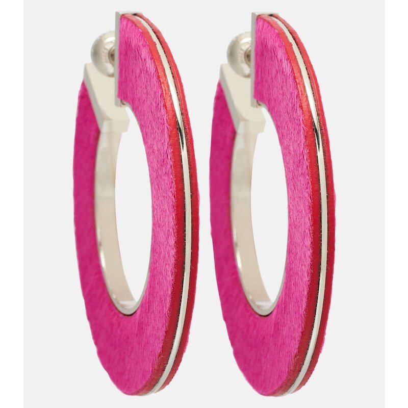 Alaïa Leather-trimmed earrings
