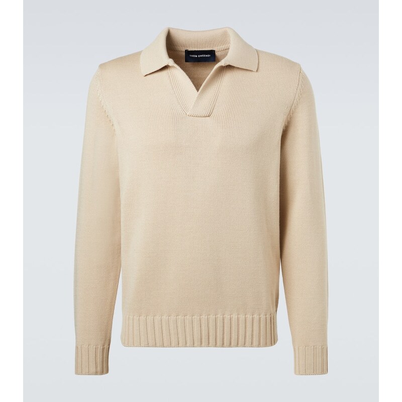 Thom Sweeney Wool polo sweater
