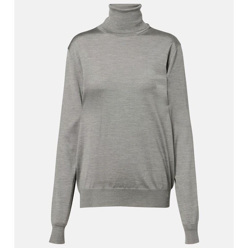 The Row Liwen silk turtleneck top