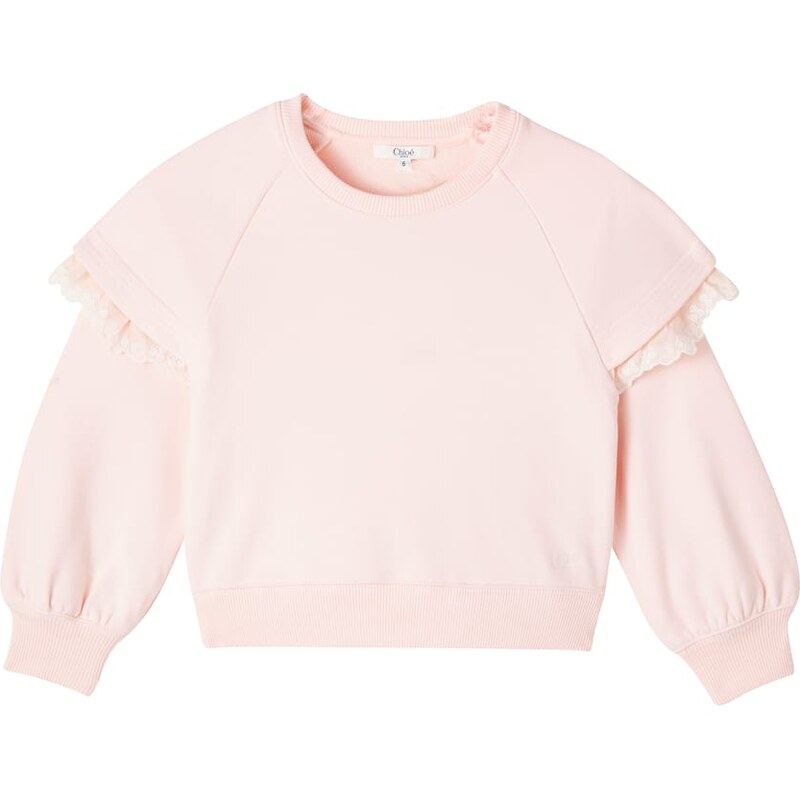 Chloe Kids ChloÃ Kids Lace-trimmed cotton fleece sweatshirt