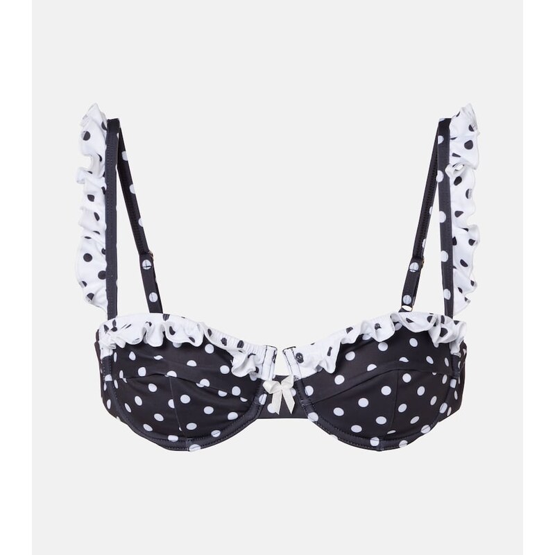 Bananhot Angela polka-dot ruffled bikini top