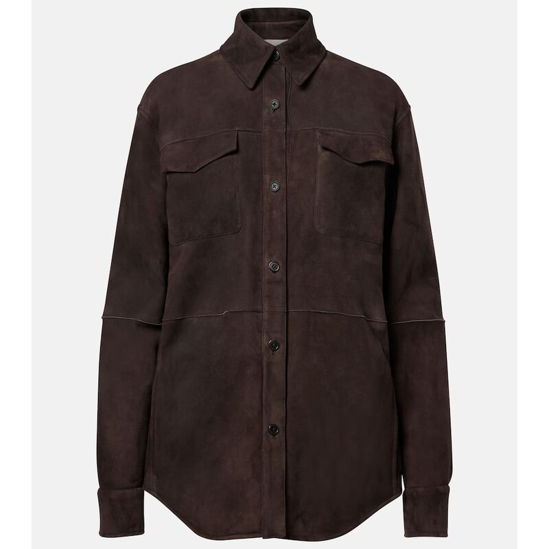 The Row Gwena suede overshirt