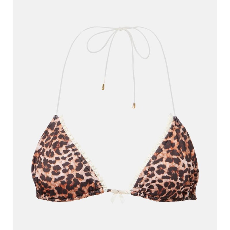 Bananhot Flora leopard-print bikini top